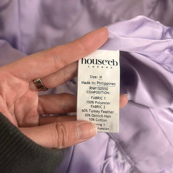 Lavender Feather-Trim Midi Dress - Picture 6 of 7